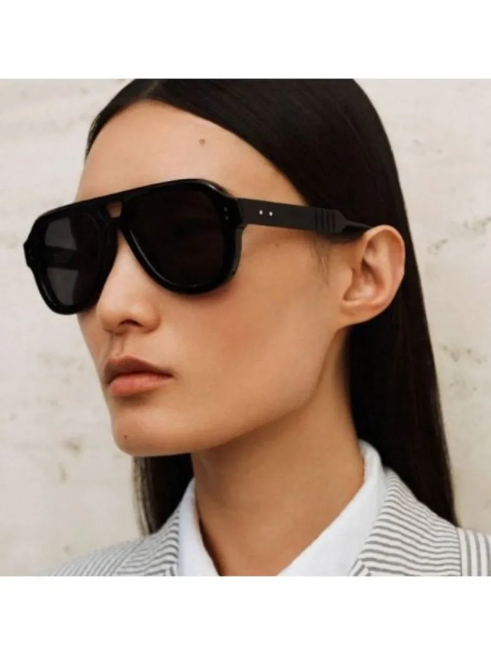 Celine CL40298I 01A Sunglasses Black Aviator Frame, Grey Lenses